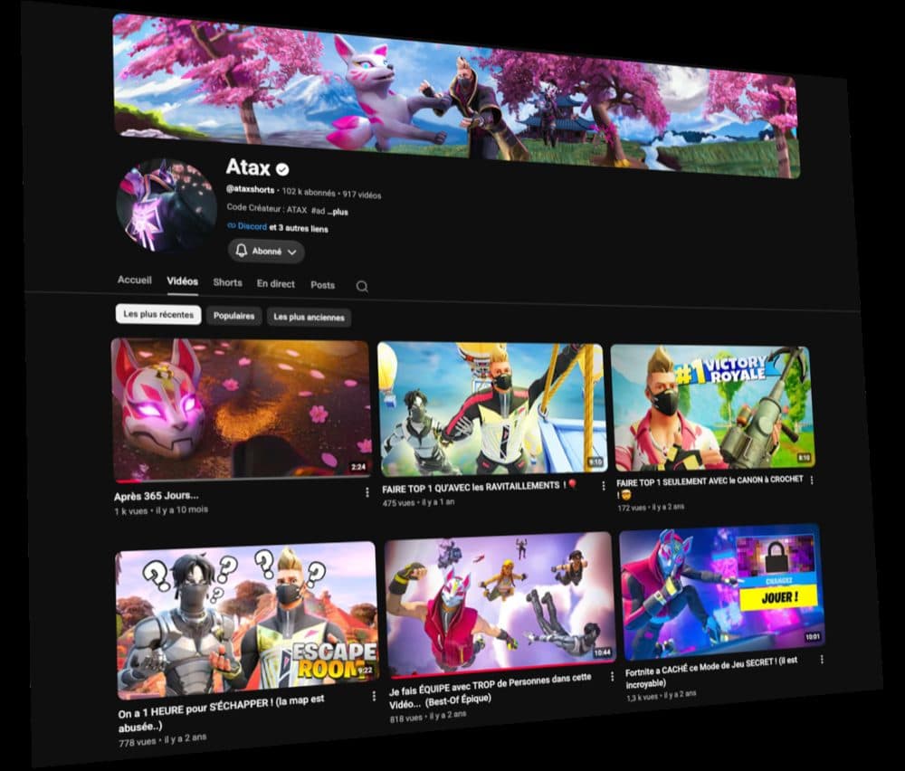 Aperçu des vidéos gaming d'Atax